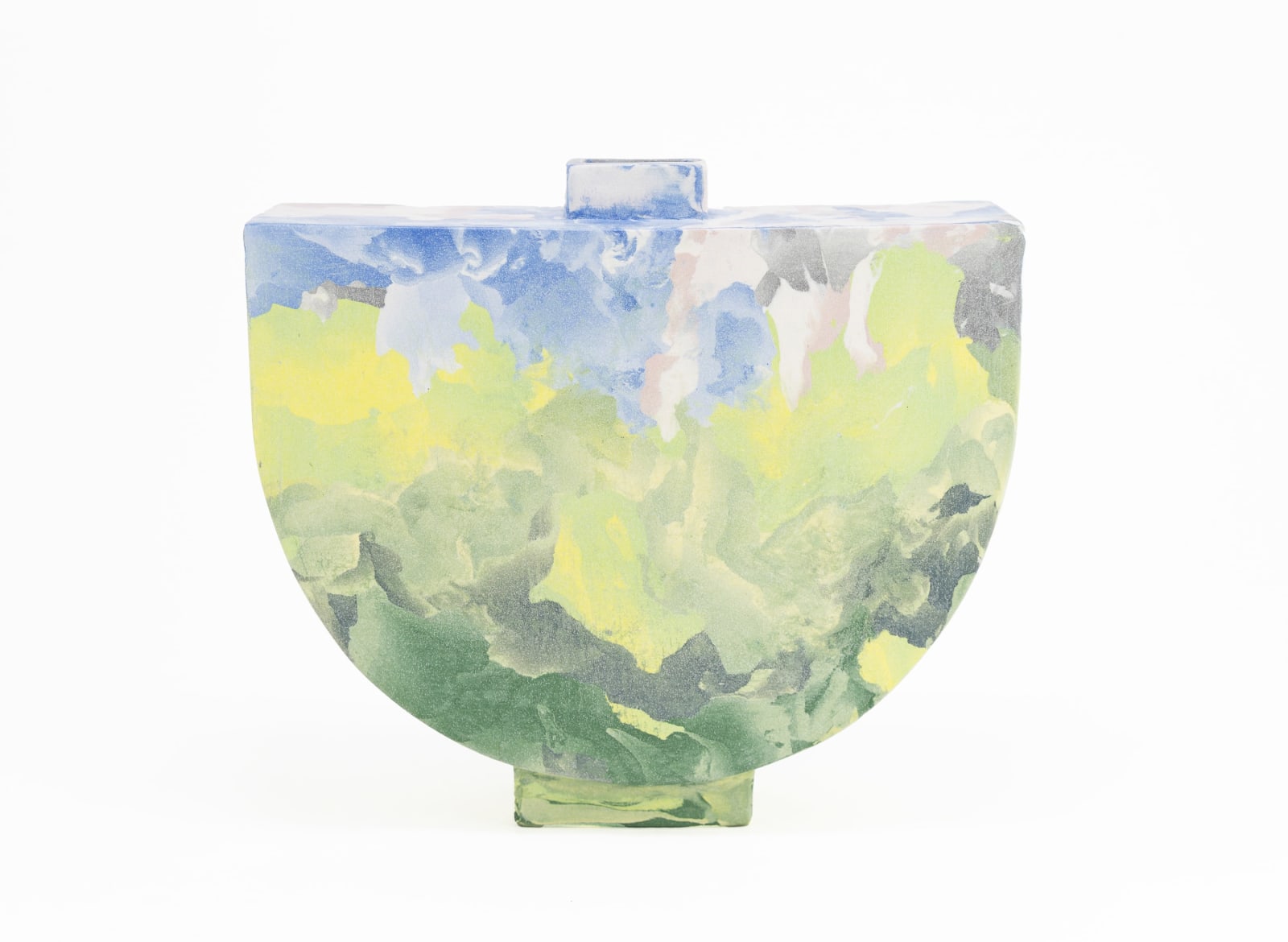 Judy McKenzie, Landscape Floral Semi-Circular Vase