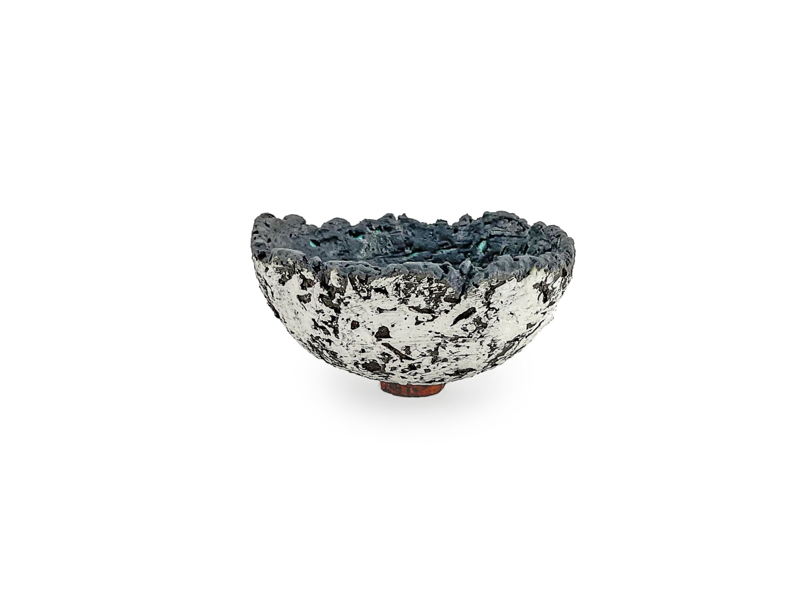 Paula Downing, Black/ White 'Gem Dish 2 (Red Foot)