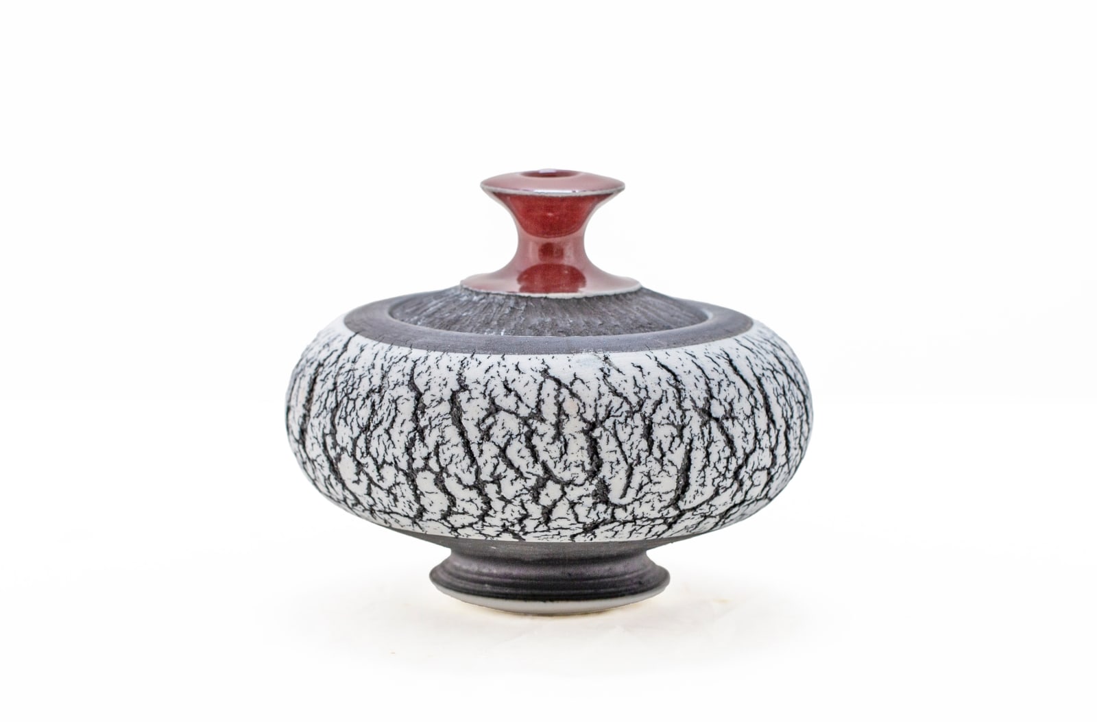 Hugh West, Crackle Glaze Lidded Pot (Brown)