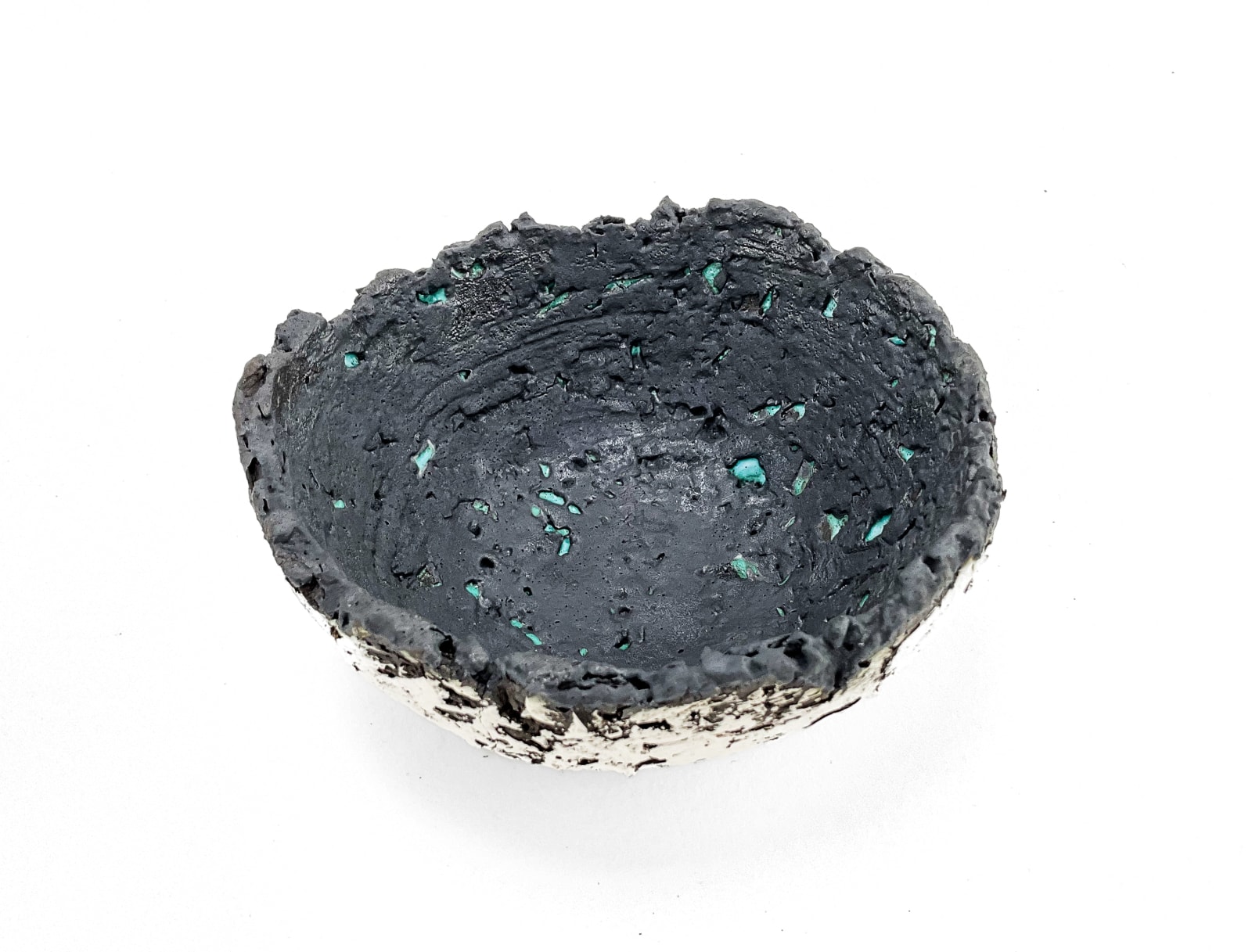 Paula Downing, Black/ White 'Gem Dish 2 (Red Foot)