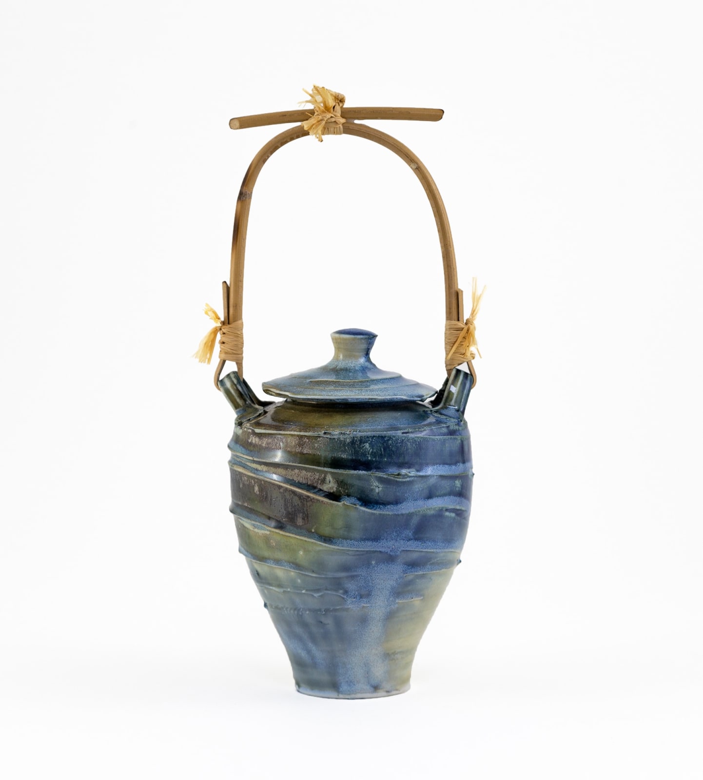 Hugh West, Bamboo Handled Lidded Swirl Jar