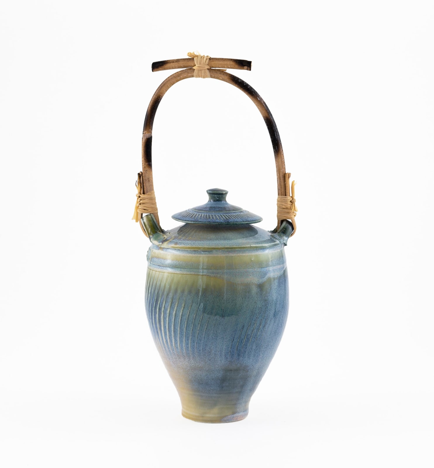 Hugh West, Large Lidded Jar with Bamboo Handle