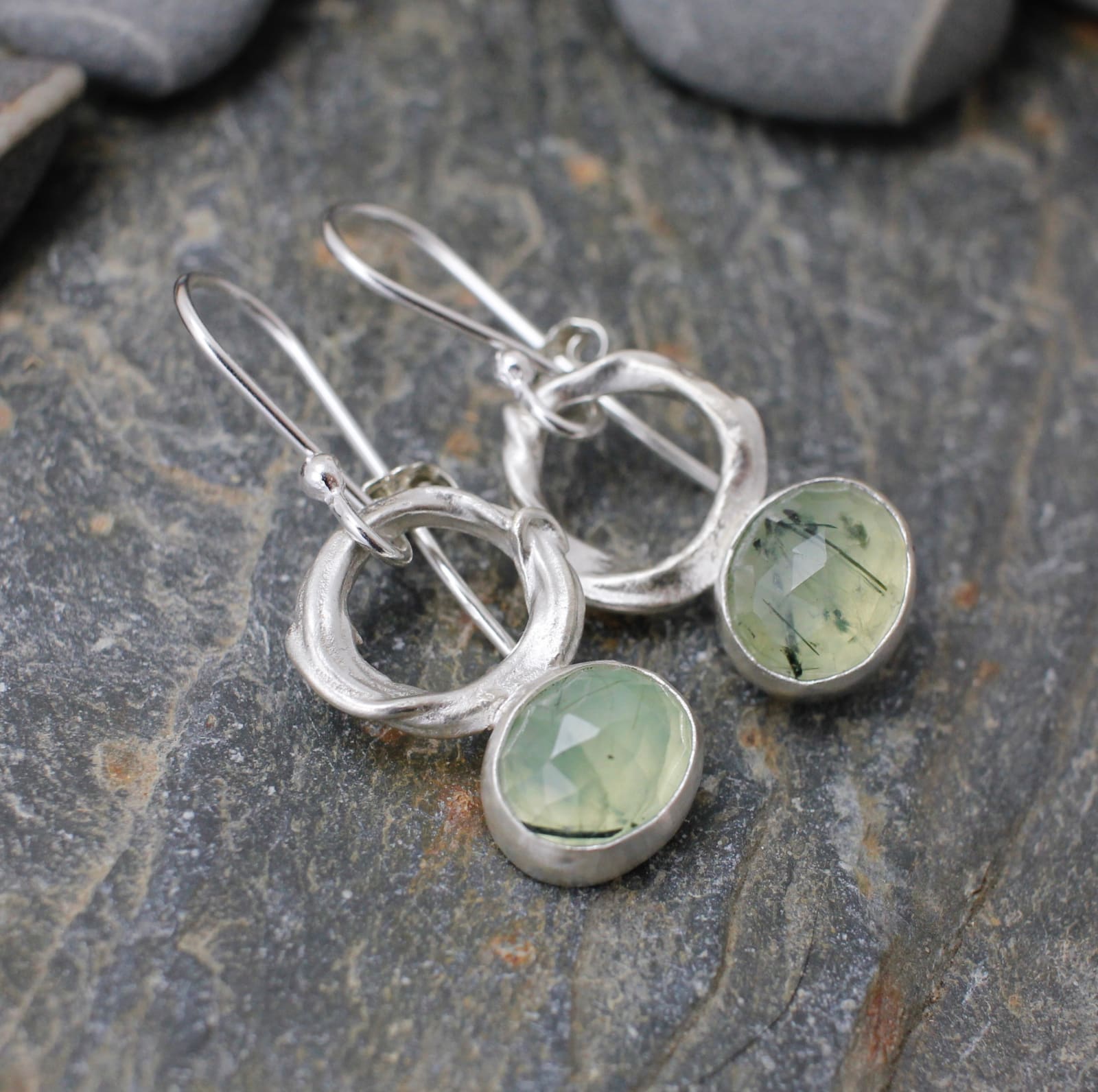 Marsha Drew, Balance Earrings with Prehnite