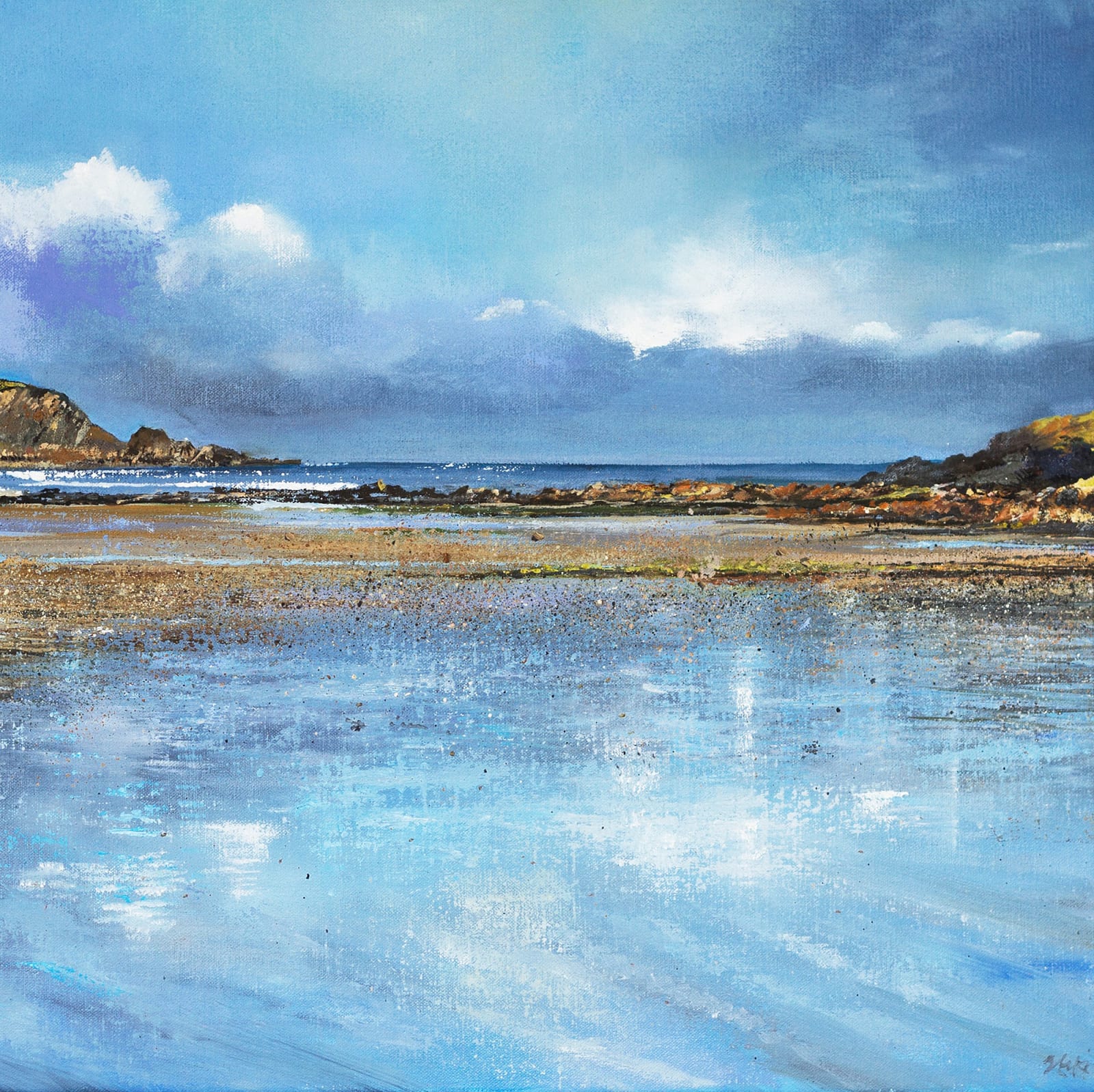 Suki Wapshott - Prints, Reflective Blue, Daymer Bay