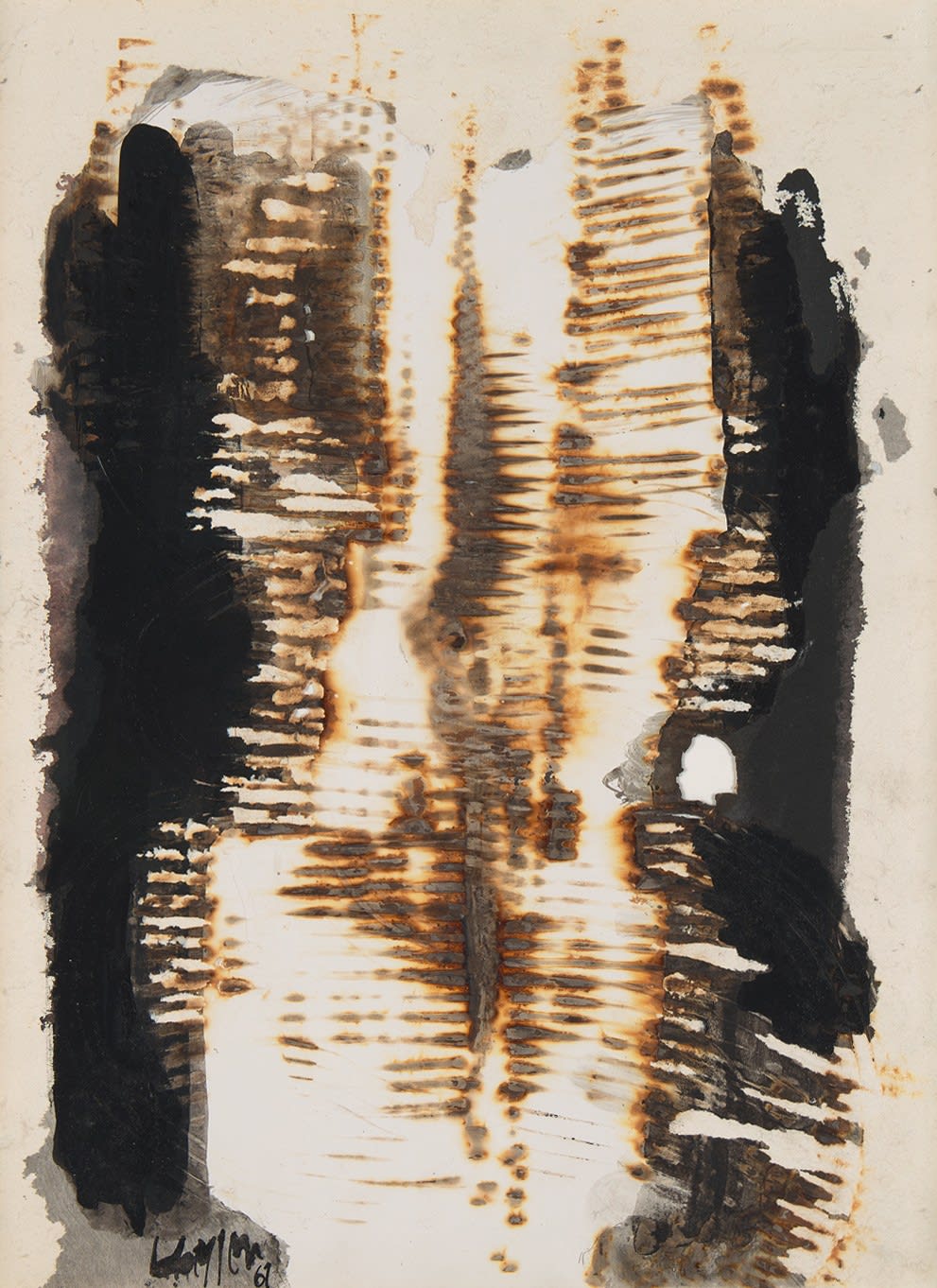Reinhold Koehler, Décollage pur et brûlé, 1961