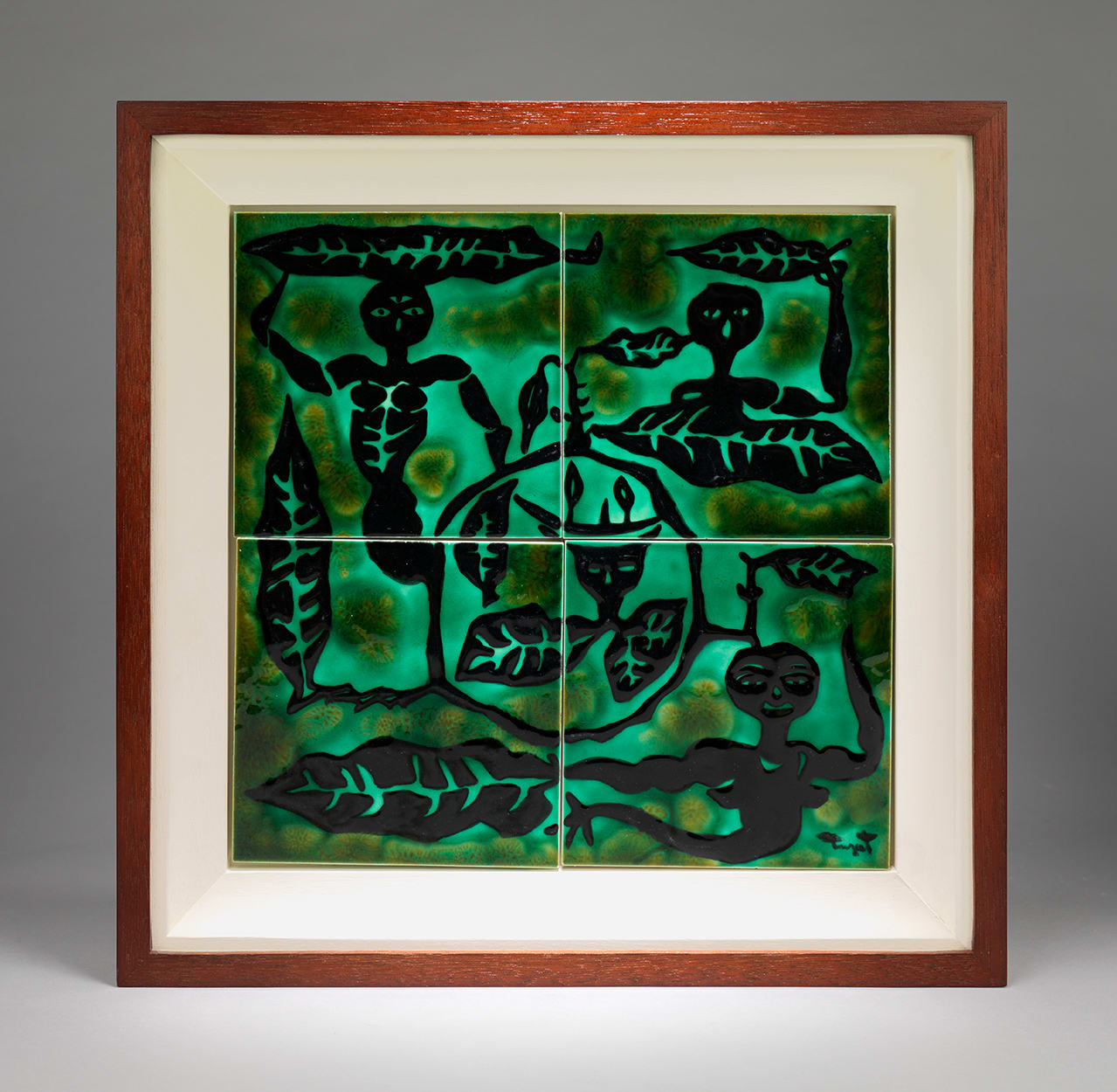 Jean Lurçat, Tile - Square - Green - Four Tiles - Spirits of Nature, c. 1955