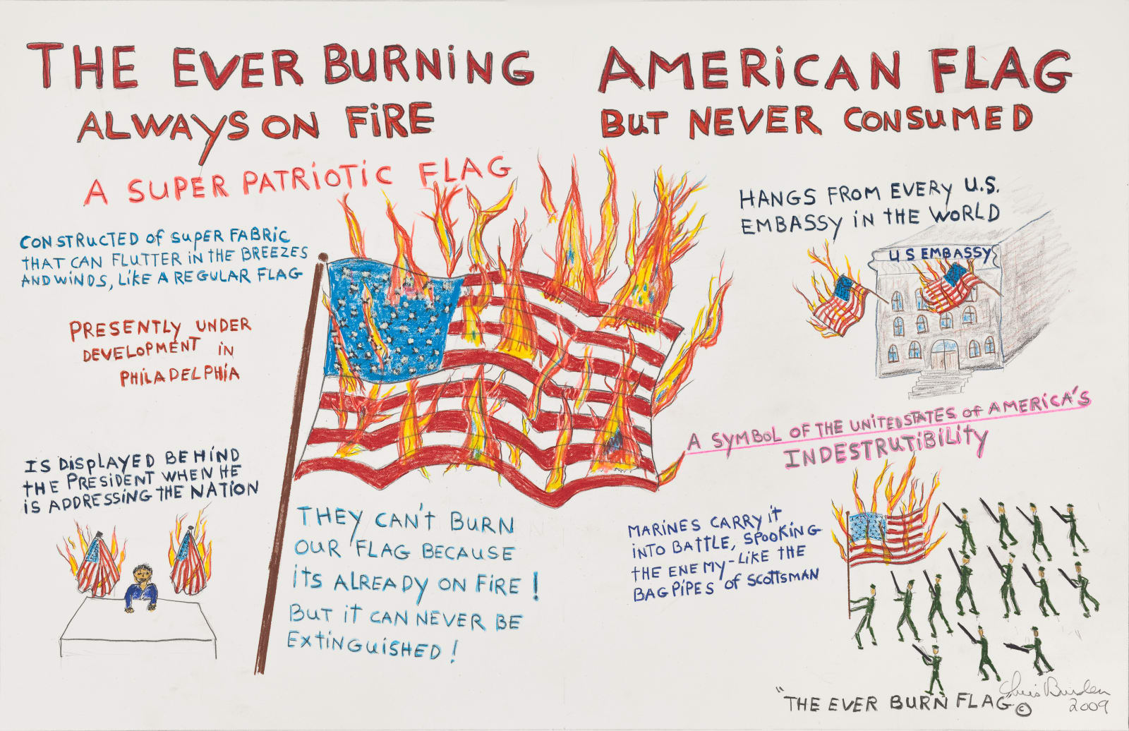 Chris Burden, The Ever Burning American Flag, 2009