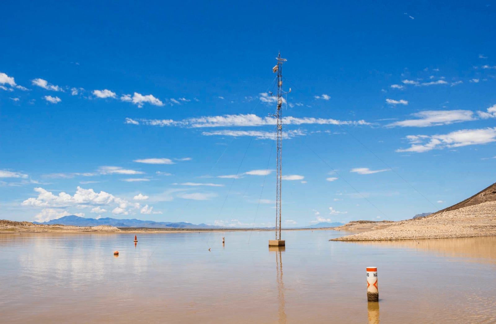 Ken Ehrlich, Evaporation Study Tower, Elephant Butte Reservoir, 2023