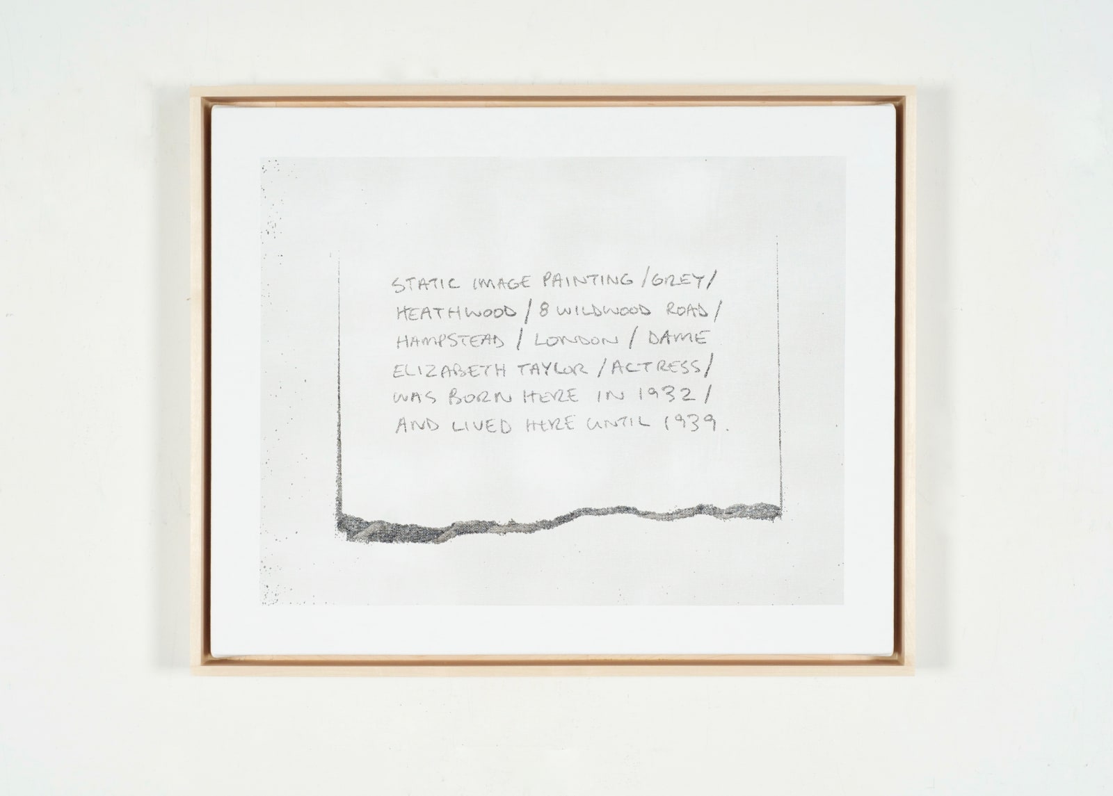 Martin Bennett, Static Image Painting/Grey/Title For A Painting I Couldn't Make/Written In Pencil/Torn Paper/ Studio Wall/Three, 2016/2016