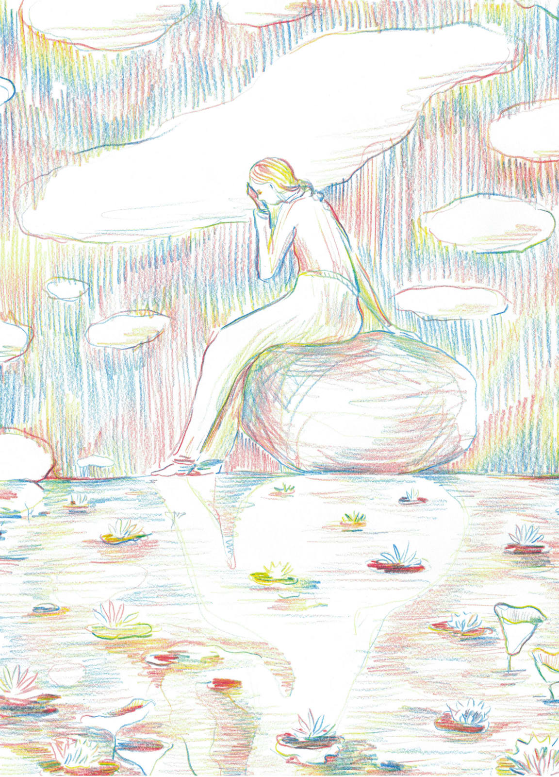 Michelle Blade, Untitled rainbow pencil drawing #1, 2020