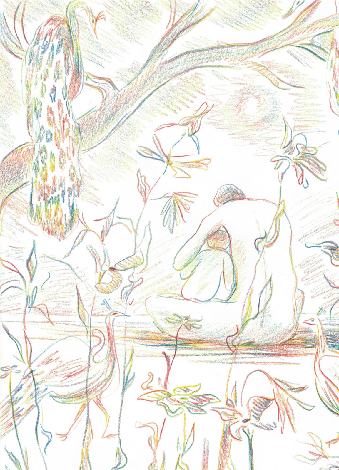 Michelle Blade, Untitled rainbow pencil drawing #9, 2020