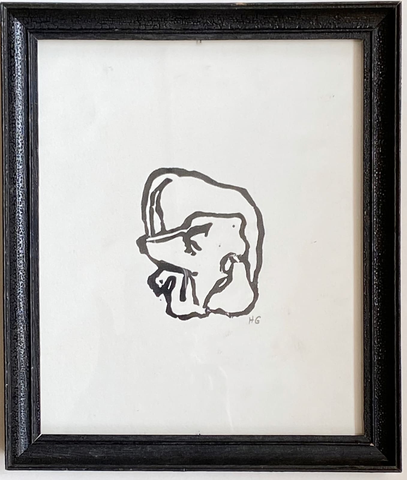 Hugo Guinness classic prints (framed), Curled up dachshund, 2023