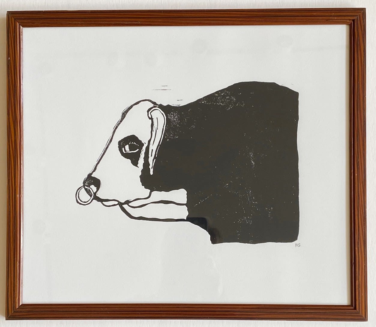 Hugo Guinness classic prints (framed), Bull in vintage frame, 2022