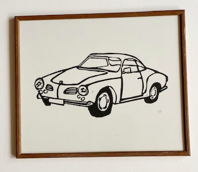 Hugo Guinness classic prints (framed), Karmann Ghia, 2022