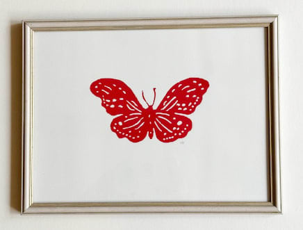 Hugo Guinness classic prints (framed), Butterfly (red), 2025
