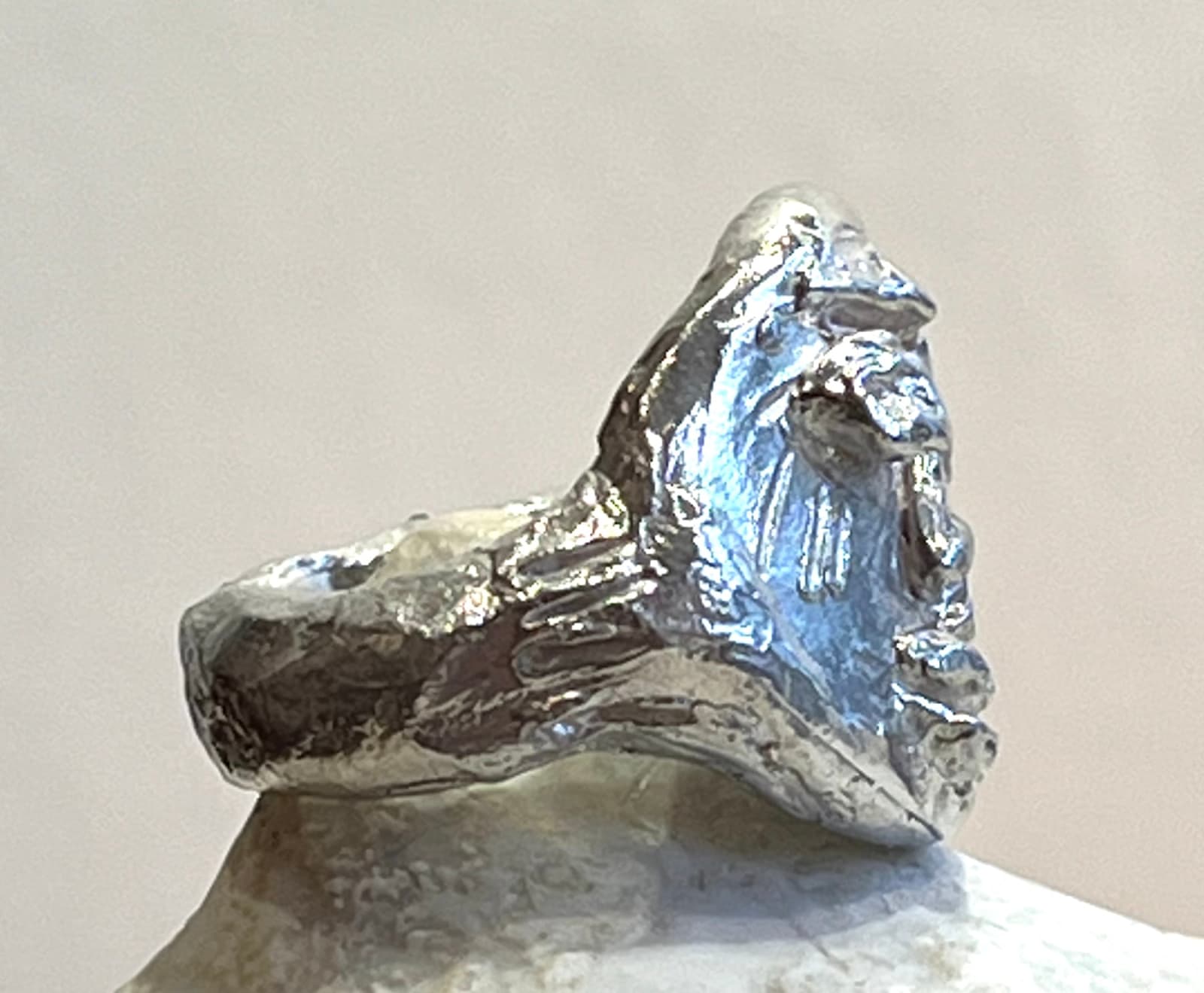 Claudia Rankin, Moon Face Ring - Silver, 2025