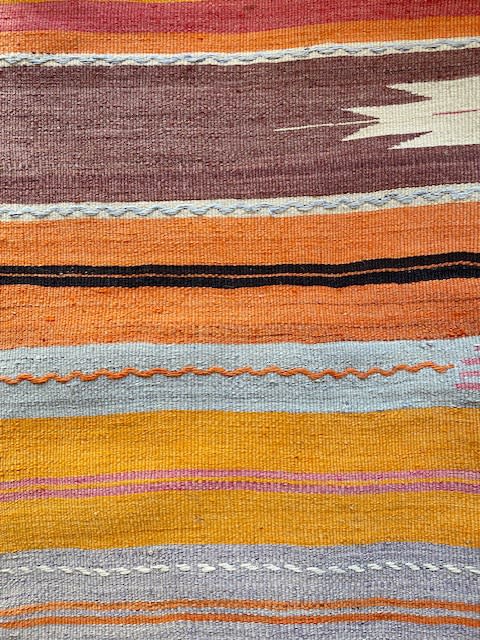 Turkish flatweave rug with stripes, c1990