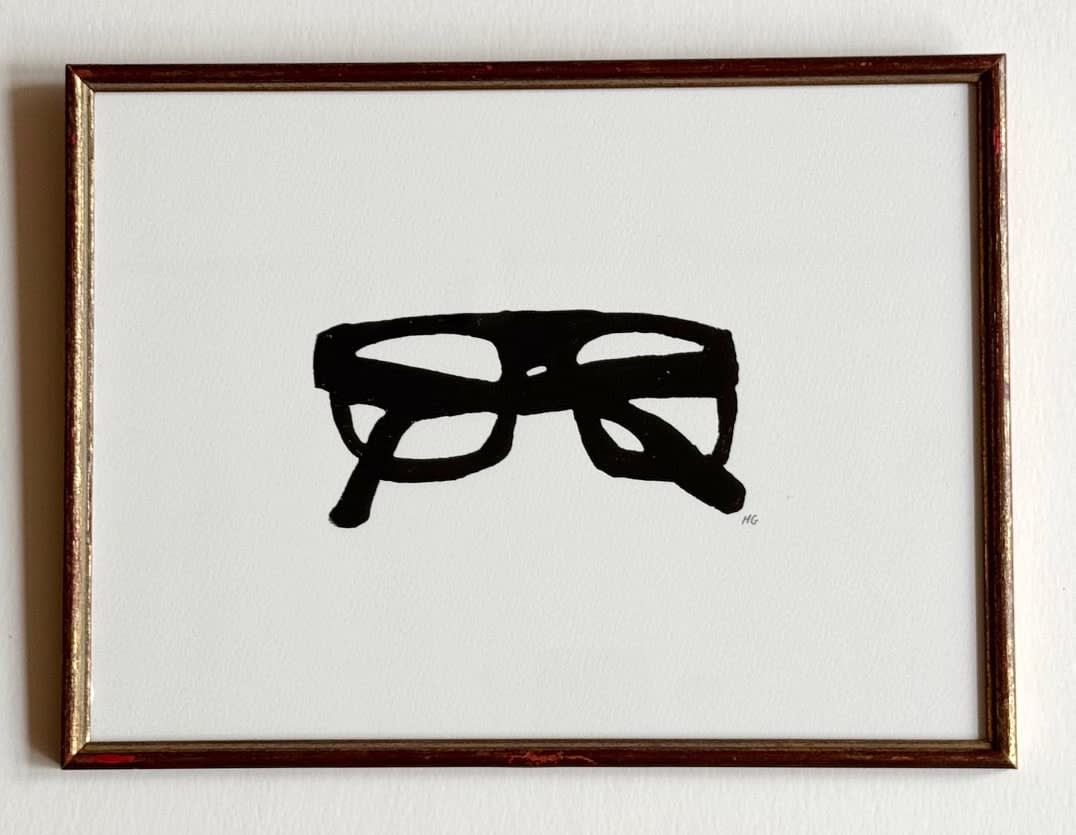 Hugo Guinness classic prints (framed), Heavy framed spectacles, 2024
