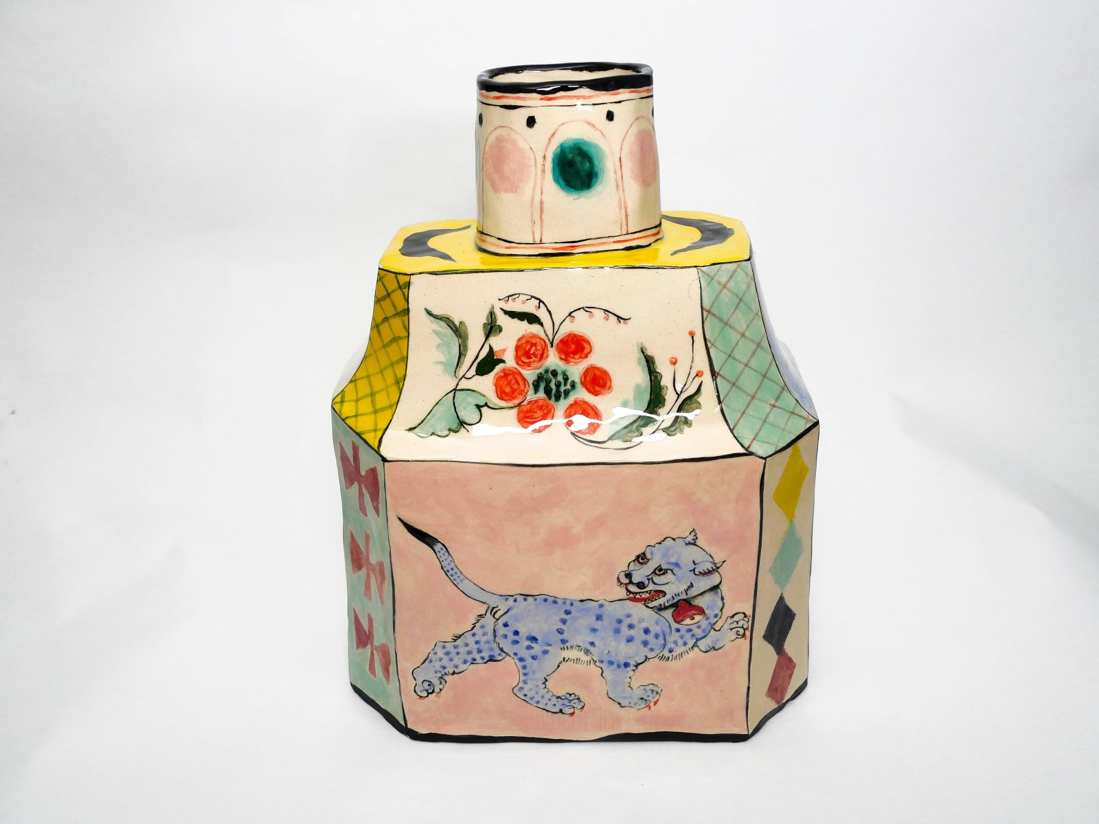 Claudia Rankin, Large Caddy with Leopard and Pig, 2025