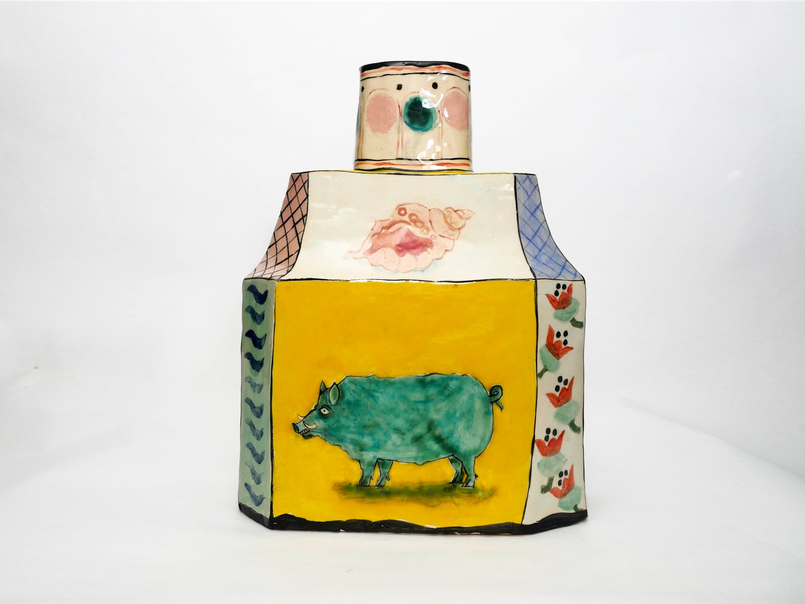 Claudia Rankin, Large Caddy with Leopard and Pig, 2025