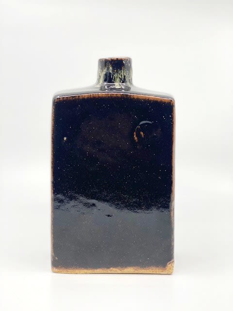 Peter Swanson, Tenmoku - glazed slab bottle , 2023