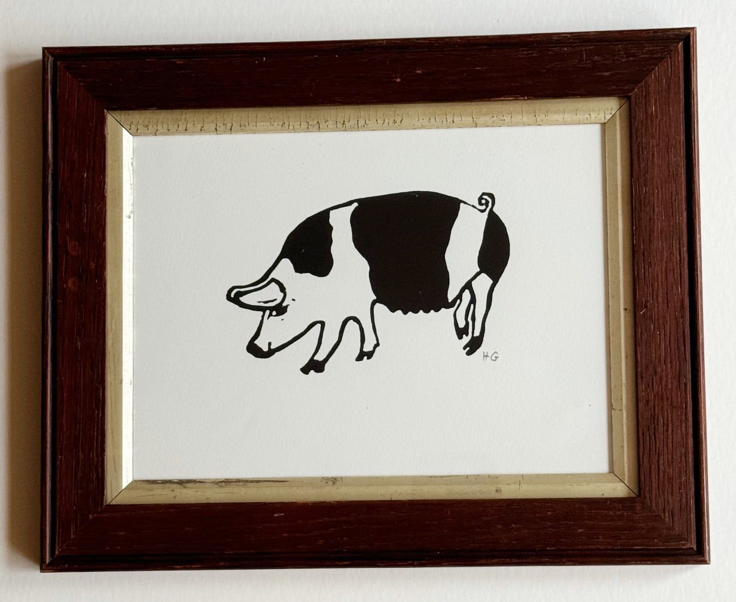 Hugo Guinness classic prints (framed), Pig, 2024