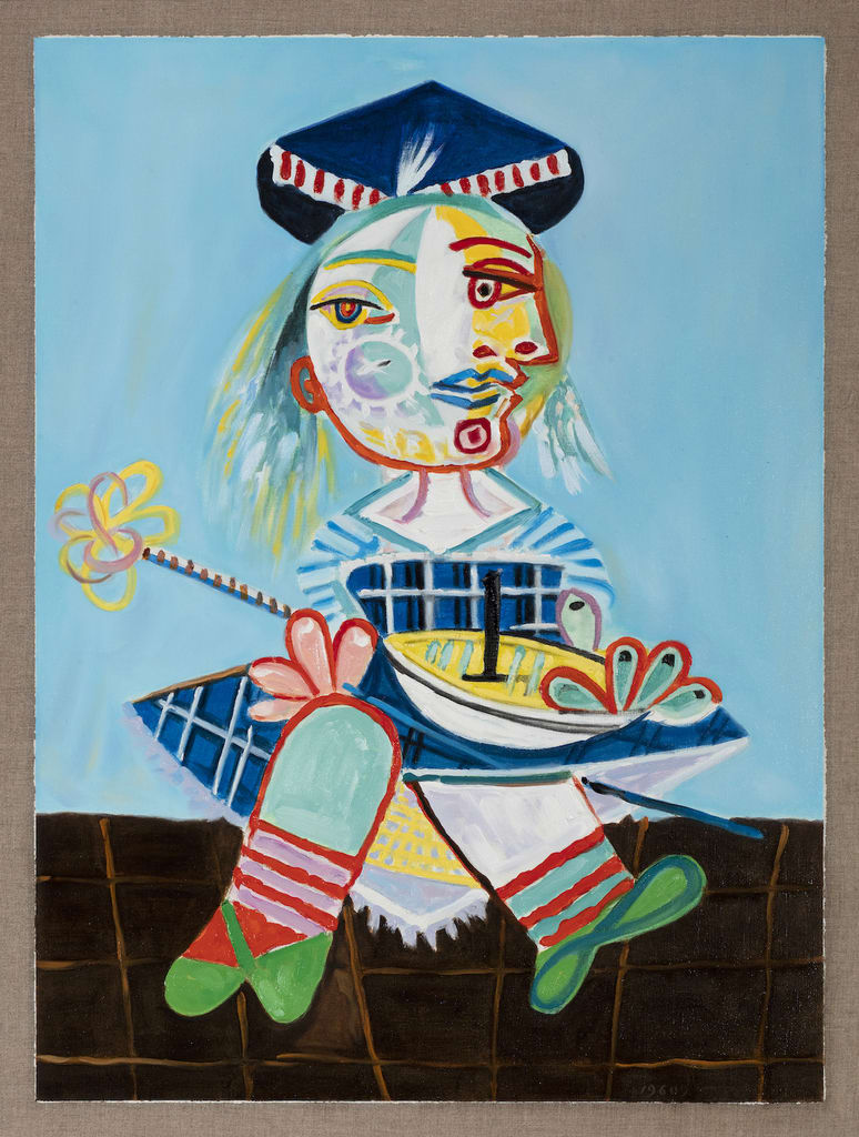Gabriele Di Matteo, La fille de l'artist à deux ans demi avec un bateau (Picasso), 2019