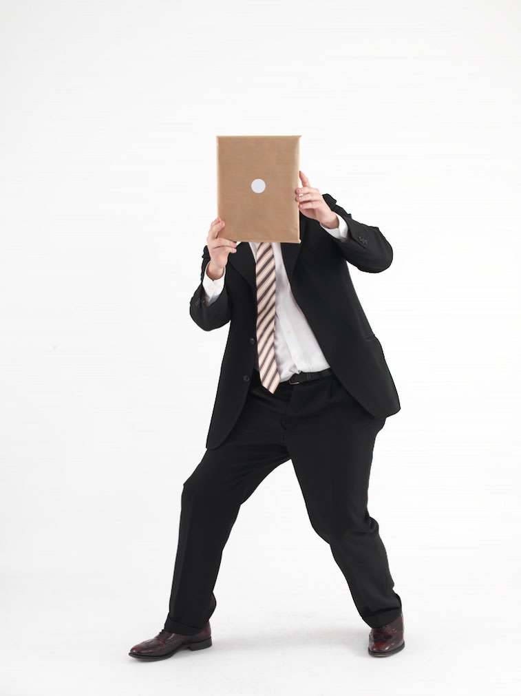 Federico Luger, In the Round White Cube (self portrait), 2013