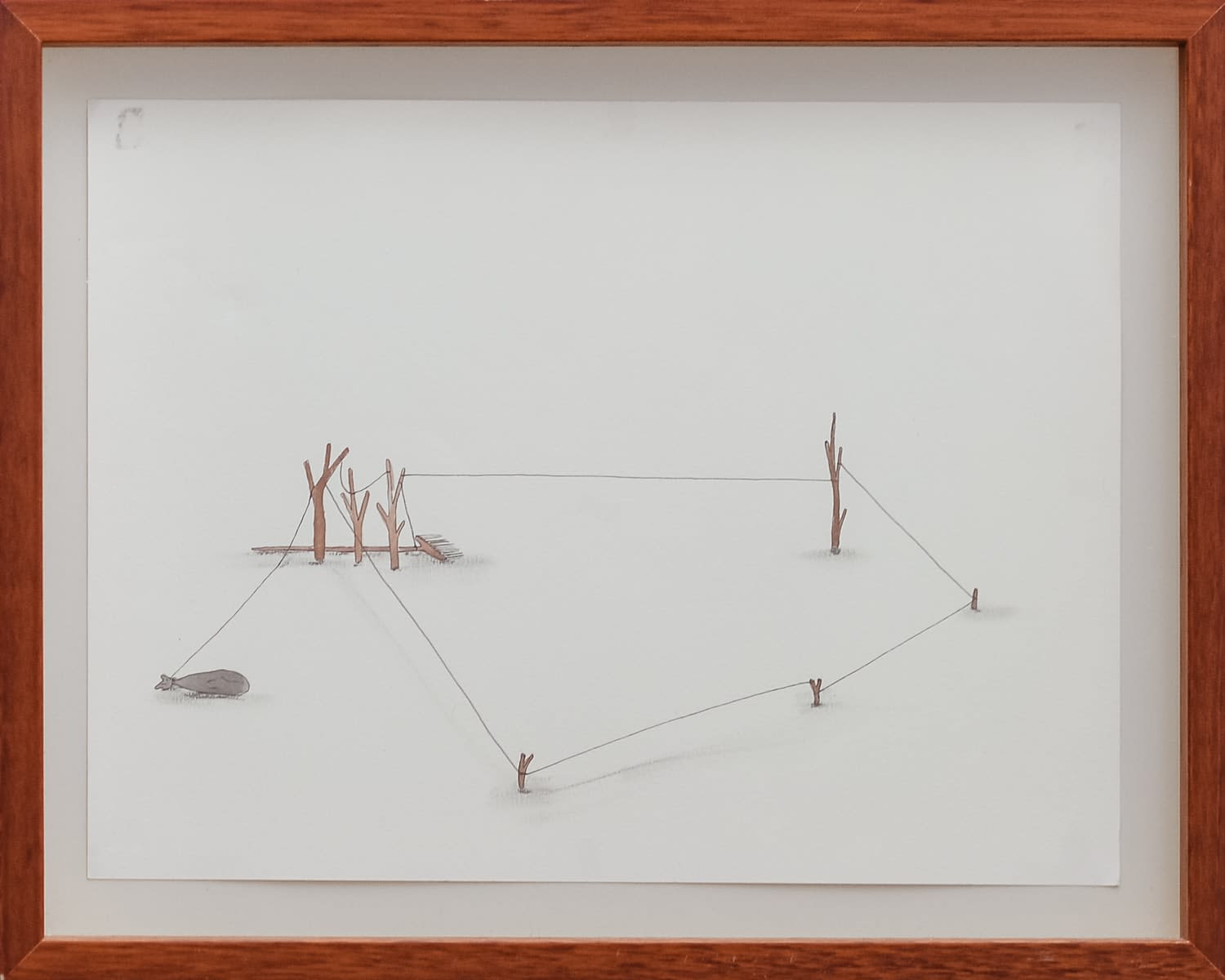 Federico Luger, Ecosystem wood, broom and string, 2004