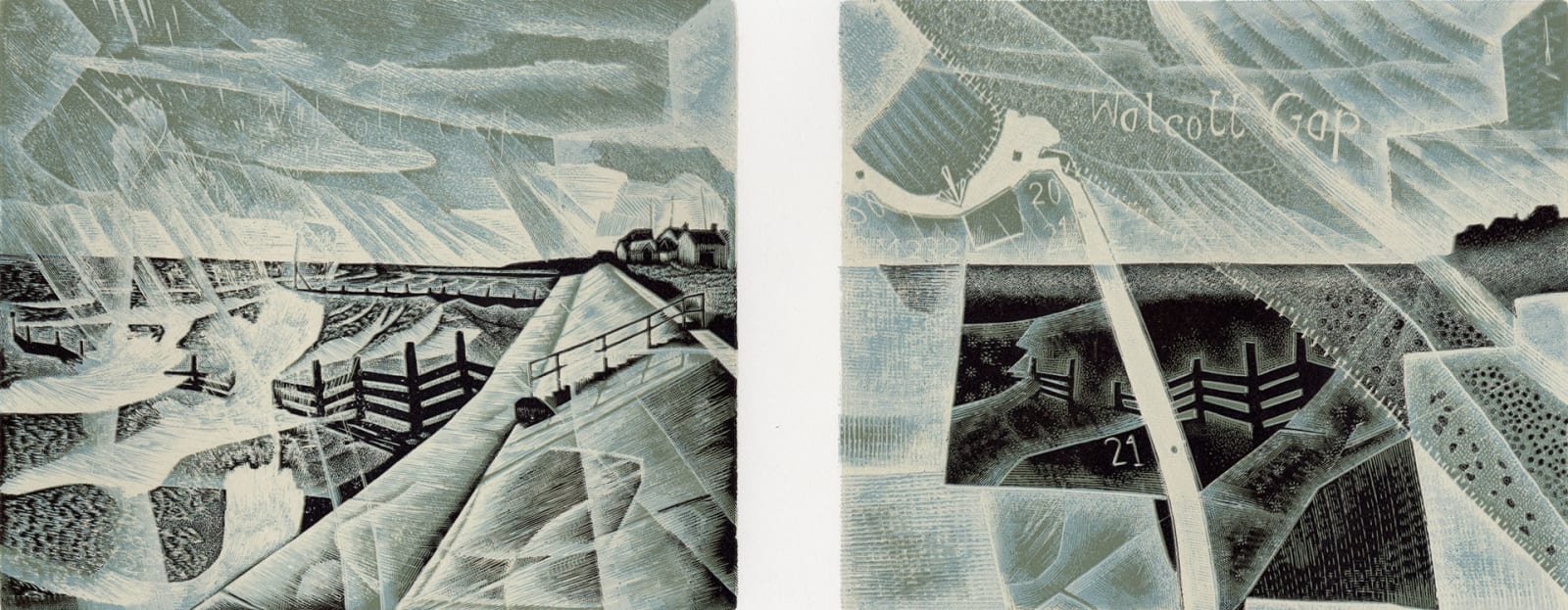 Neil Bousfield, Walcott: Land and Sea (diptych), 2017