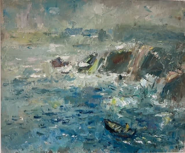 Gareth Parry, SEA CLIFFS AND LOBSTER FISHERMAN