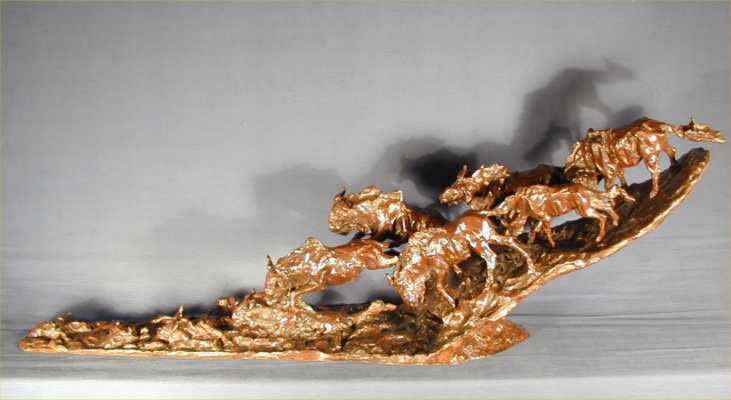 Mark Coreth, WILDEBEEST CROSSING THE MARA