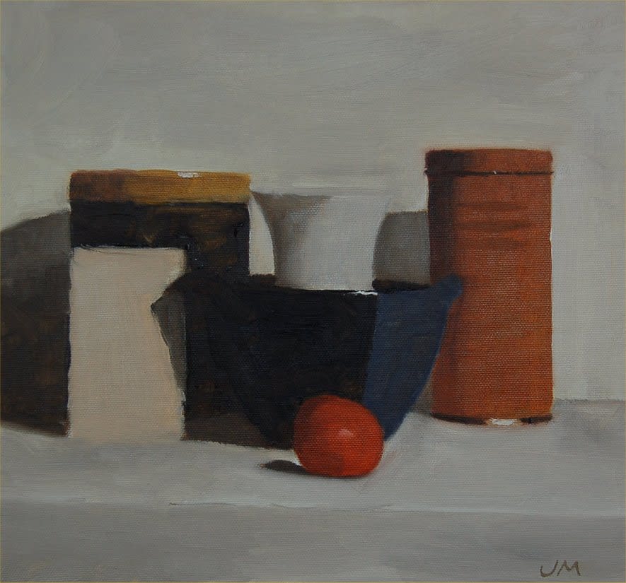 John Maddison, STILL LIFE WITH BOWL AND TINS