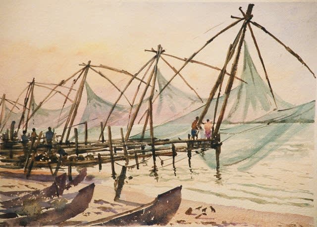 Clive Wilson, CHINESE FISHING NETS, FORT COCHIN, INDIA