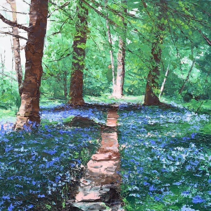 Colin Carruthers, SUNLIGHT THROUGH THE BLUEBELL WOOD