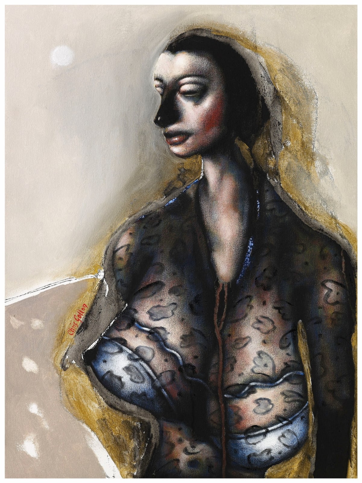 Chris Gollon, STUDY FOR WOMAN IN A BLACK DRESS