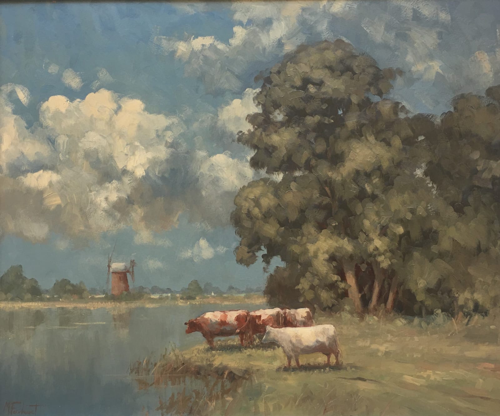 Miles Fairhurst, CATTLE ON THE RIVERBANK