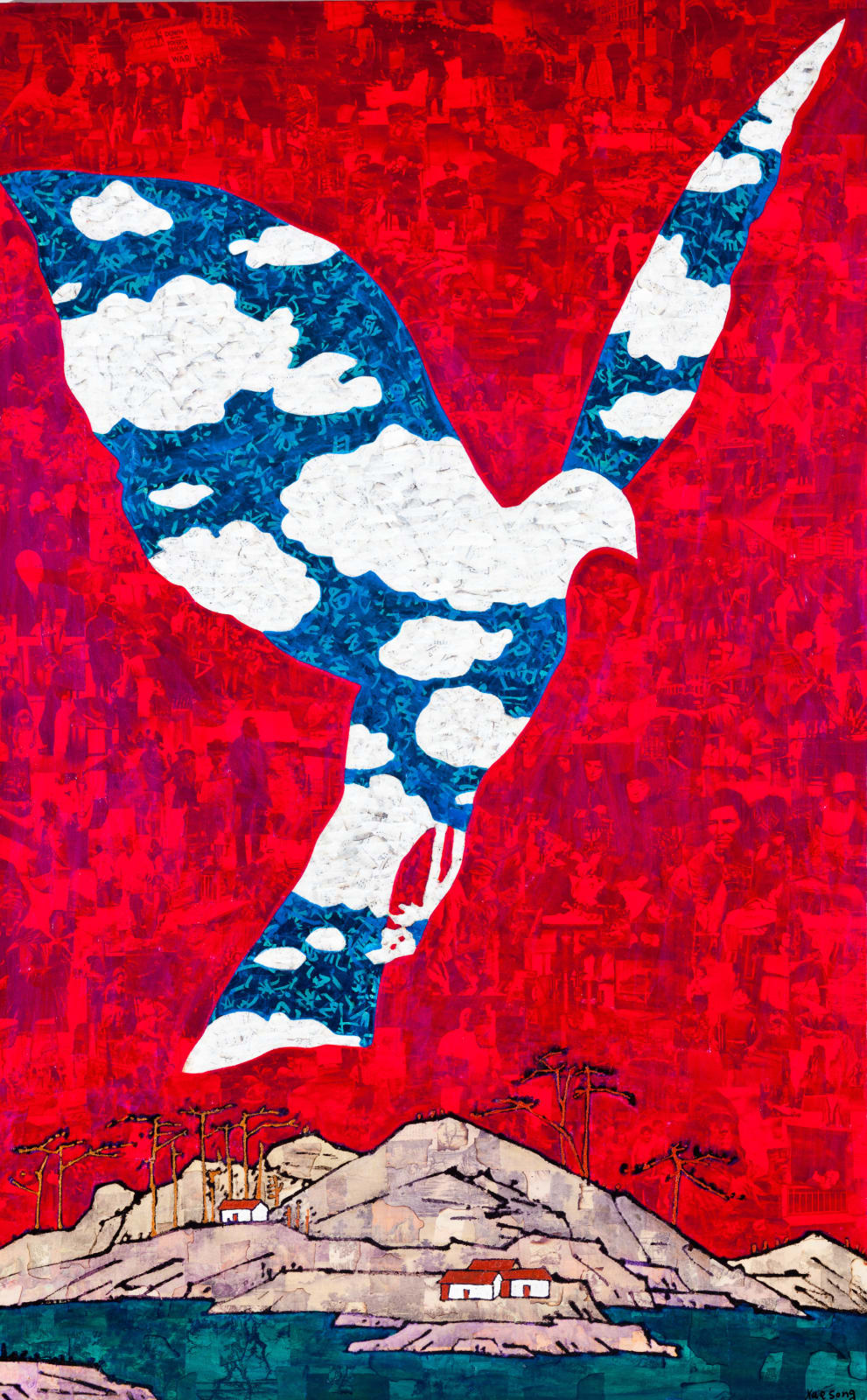 Xue Song 薛松, Peace - Dialogue with Rene Magritte《和平-与马格丽特对话》, 2017