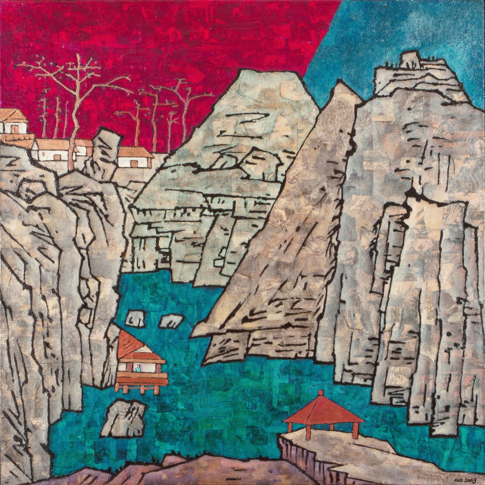 Xue Song 薛松, Spring Colors on Rivers & Mountains《溪山春色图》, 2015