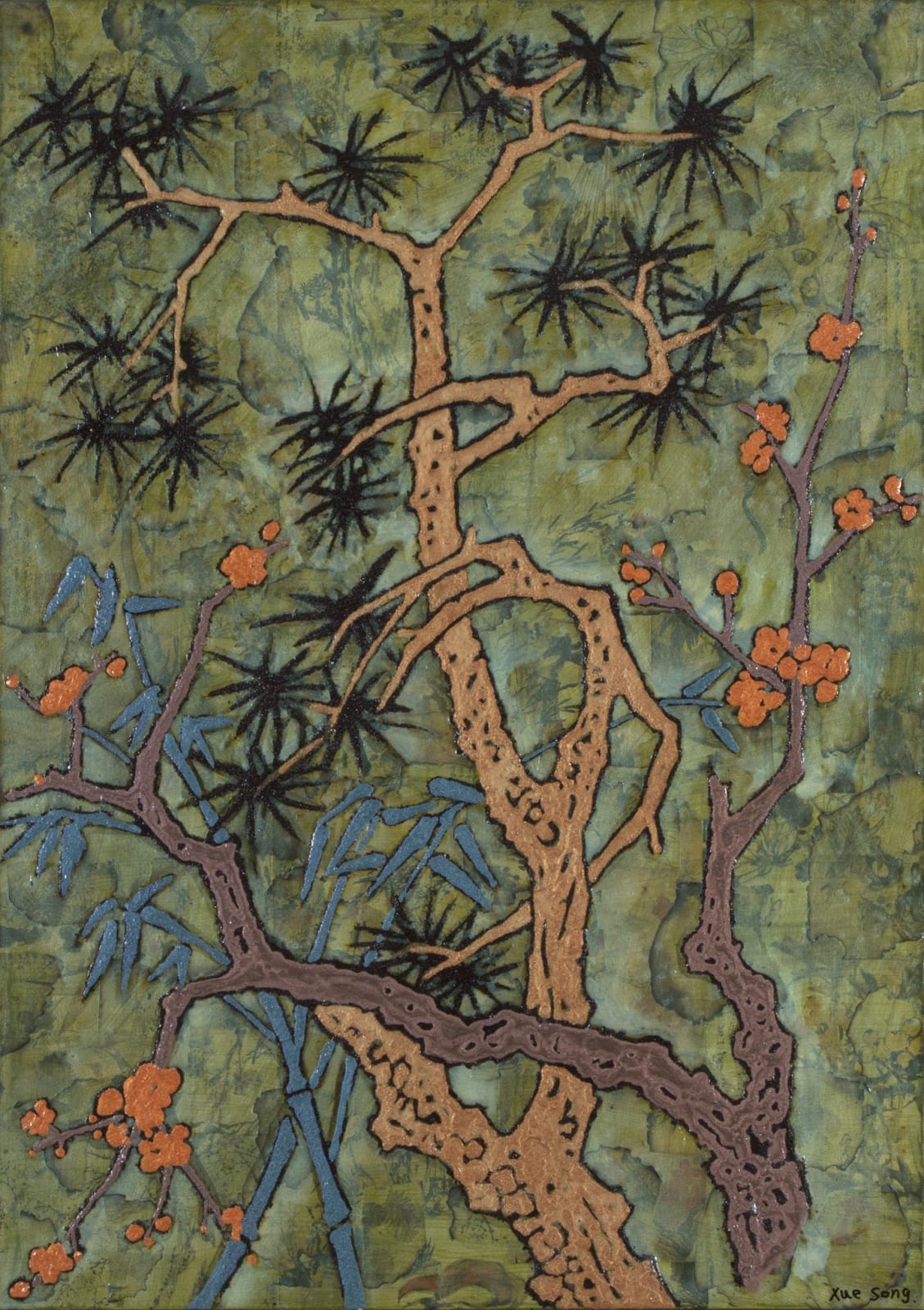 Xue Song 薛松, Three Friends of Winter《三益图》, 2016