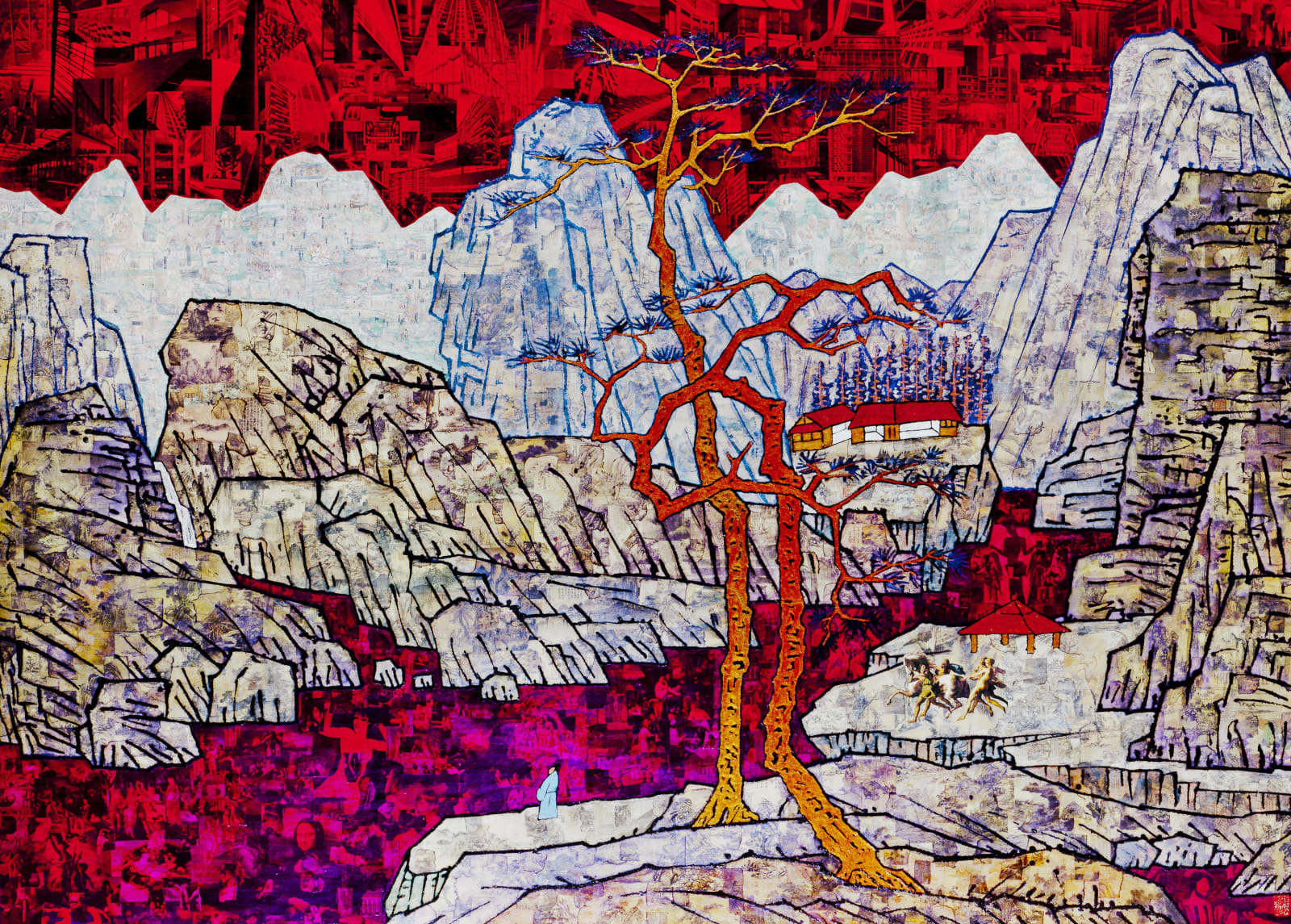 Xue Song 薛松, View of the Spring from the Other Side《隔岸观泉图》, 2018