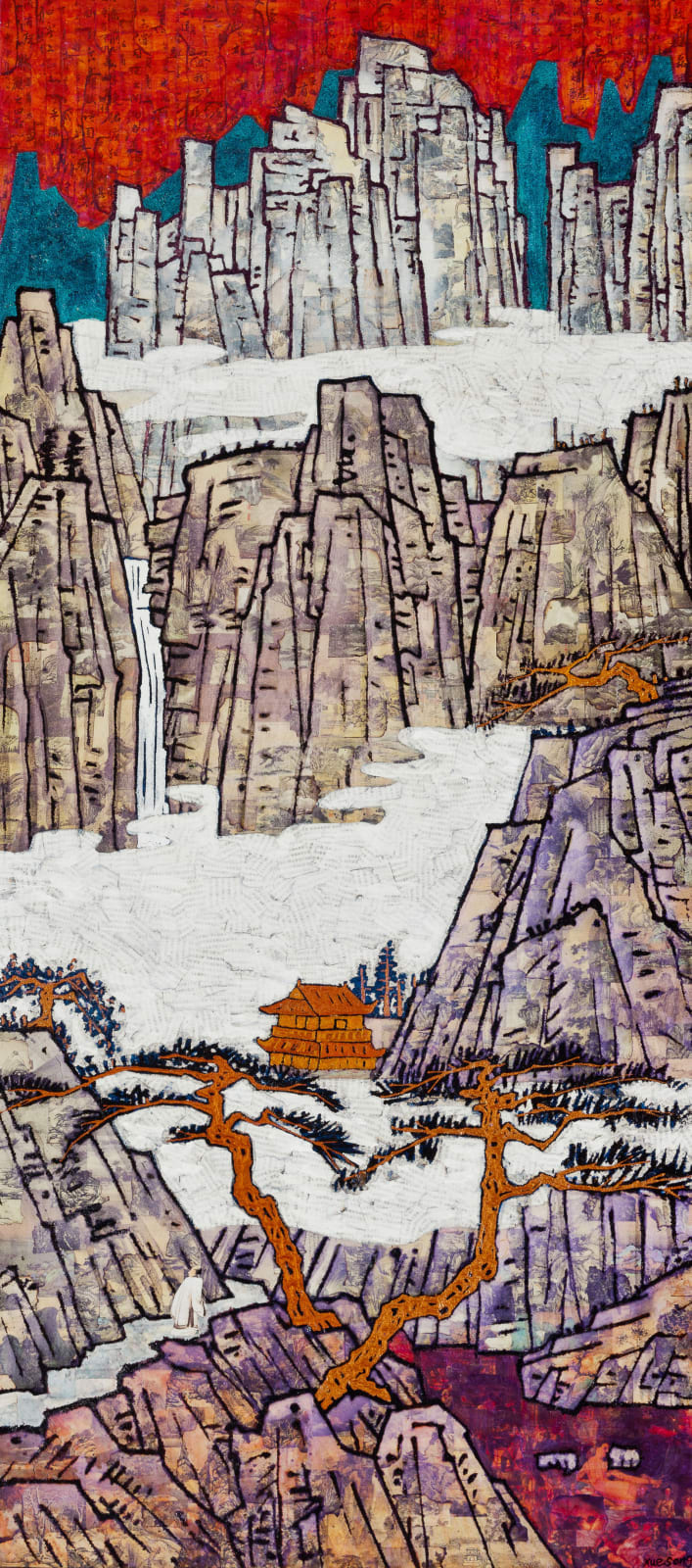 Xue Song 薛松, Pine and Mist Pavilion《松阴楼阁图》, 2015