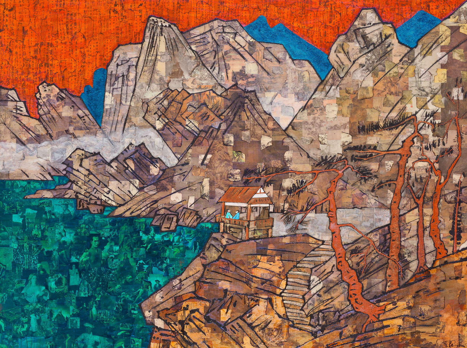 Xue Song 薛松, Pine Chamber by the Lake《临湖松室图》, 2013