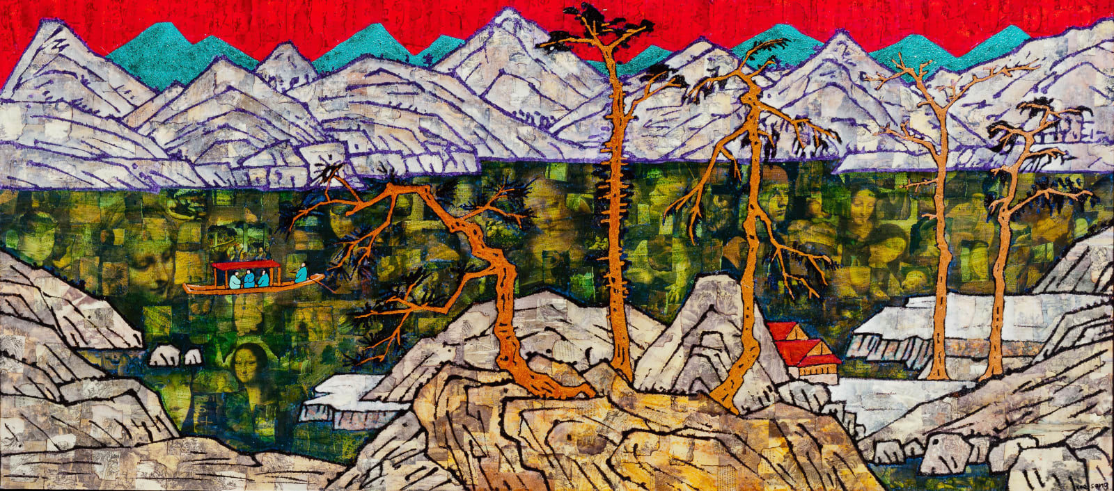 Xue Song 薛松, Boating in Autumn Waters《秋水泛舟图》, 2015