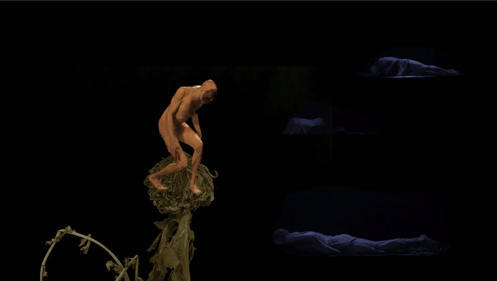Quynh Dong, biển đen với cá vàng (black sea with goldfish), 2021