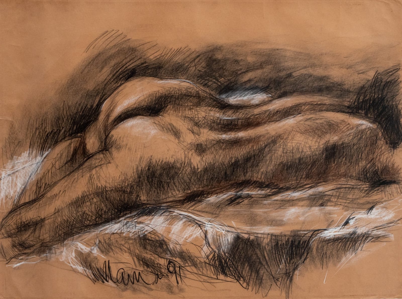 Solamalay Namasivayam, Reclining Nude, 1991