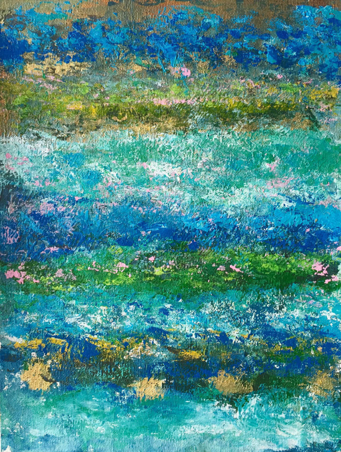 Victoria Borisova, Blue-Green obsession II (Framed 11x14), 2017