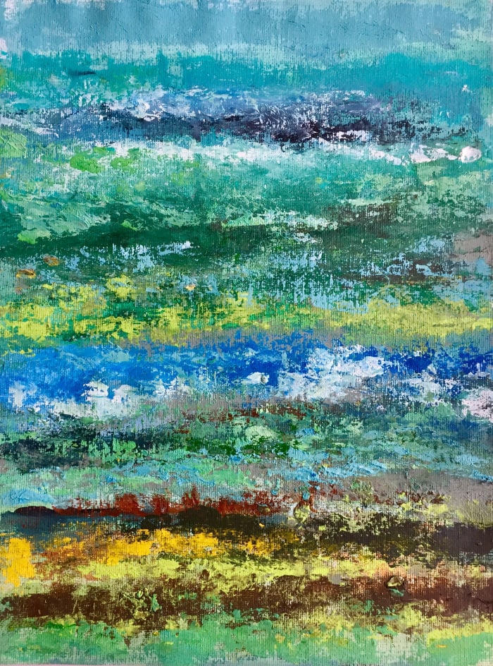 Victoria Borisova, Blue-Green obsession III (Framed 11x14), 2017