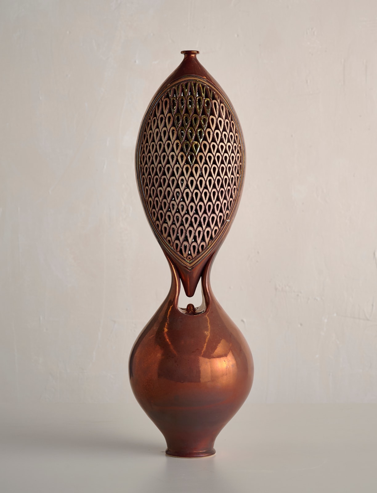 Ibrahim Said, Floating Vase-Chevron, 2025