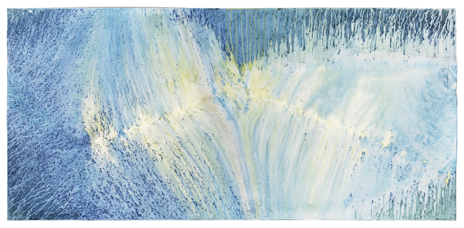 Meghann Riepenhoff, Day #382.1: mushroom spore ink + organic, inorganic, and Prussian Blue pigment + deluge , 2025